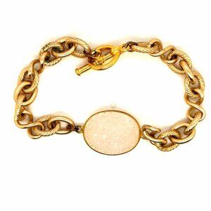 Druzy Stone Link Toggle Bracelet (C)